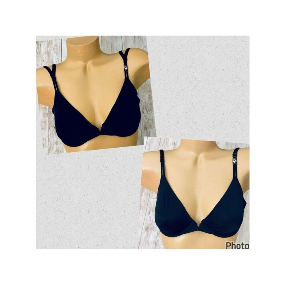NWT Gorgeous VICTORIA'S SECRET 34C Black Elastic Underwire Double strap Bra